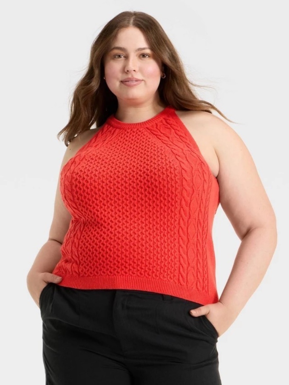 a new day Coral Cable Knit Halter Tank
